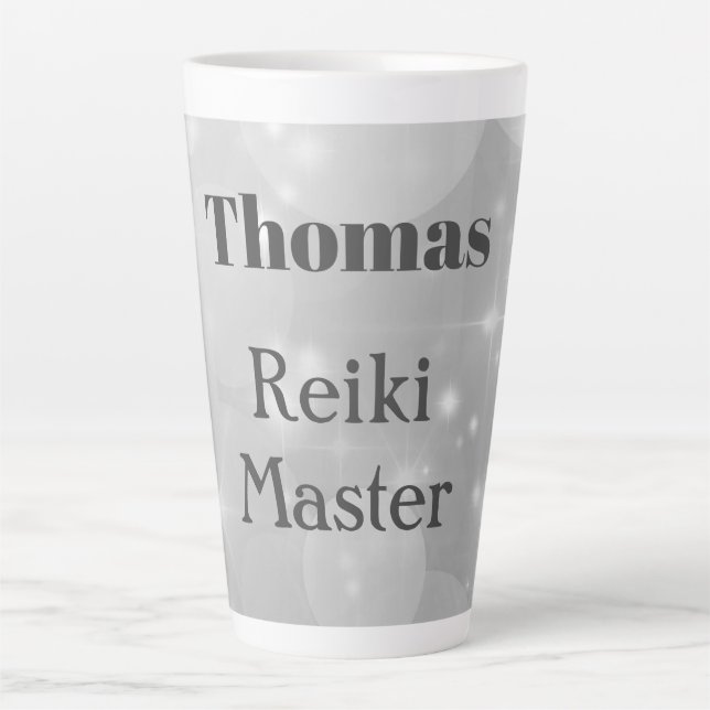 Personalisiertes Reiki Master-Funkeldesign Milchtasse (Vorderseite)