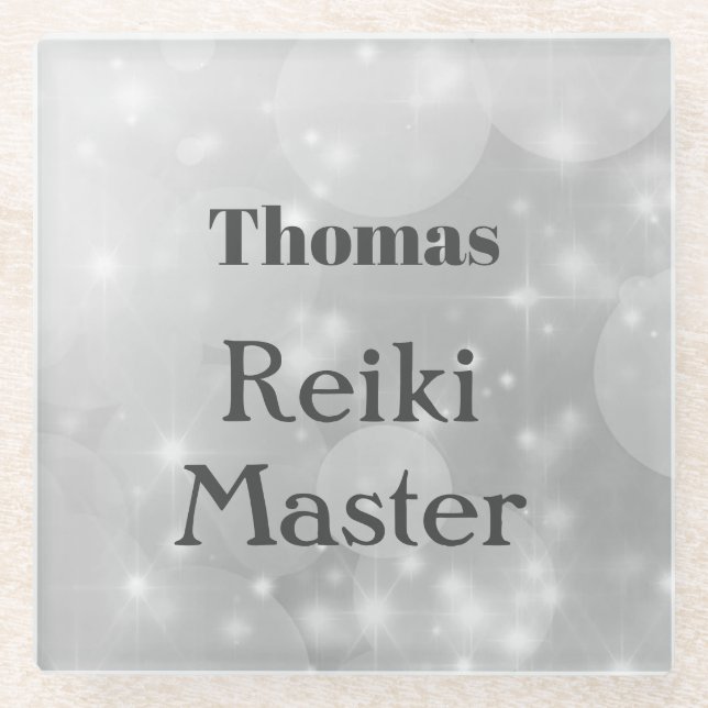 Personalisiertes Reiki-Masterdesign Glasuntersetzer (Vorderseite)