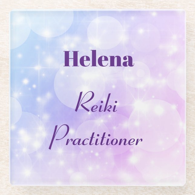 Personalisiertes Reiki Practitioner-Design Glasuntersetzer (Vorderseite)