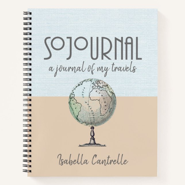 Personalisiertes Reise- und Urlaubsjournal Notizbuch (Vorderseite)