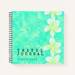 Personalisiertes Reisejournal mit tropischen Blume Notizbuch