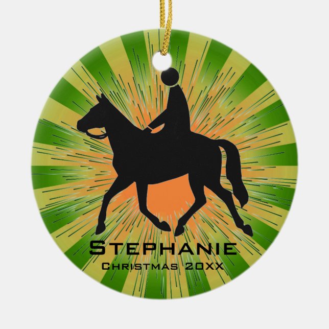 Personalisiertes Reiten Keramik Ornament (Vorne)