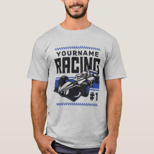 Personalisiertes Rennteam Schneller Rennwagen Fahr T-Shirt