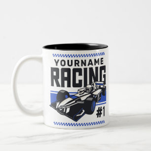 Personalisiertes Rennteam Schneller Rennwagen Fahr Zweifarbige Tasse