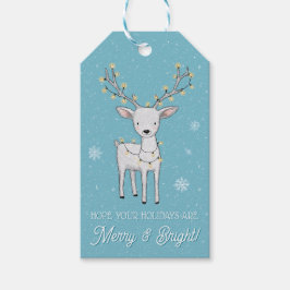 Personalisiertes Rentier Merry Bright Weihnachten Geschenkanhänger