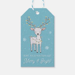 Personalisiertes Rentier Merry Bright Weihnachten Geschenkanhänger