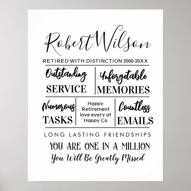 Personalisiertes Retirement Whitepaper drucken Poster (Vorne)