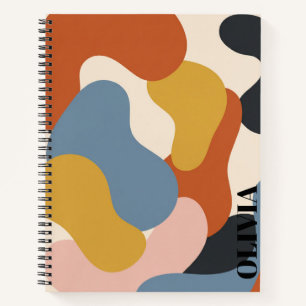 Personalisiertes Retro-Abstrakt-Formen-Notizbuch Notizbuch