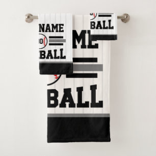 Personalisiertes Retro-Baseball-Player-Team Badhandtuch Set