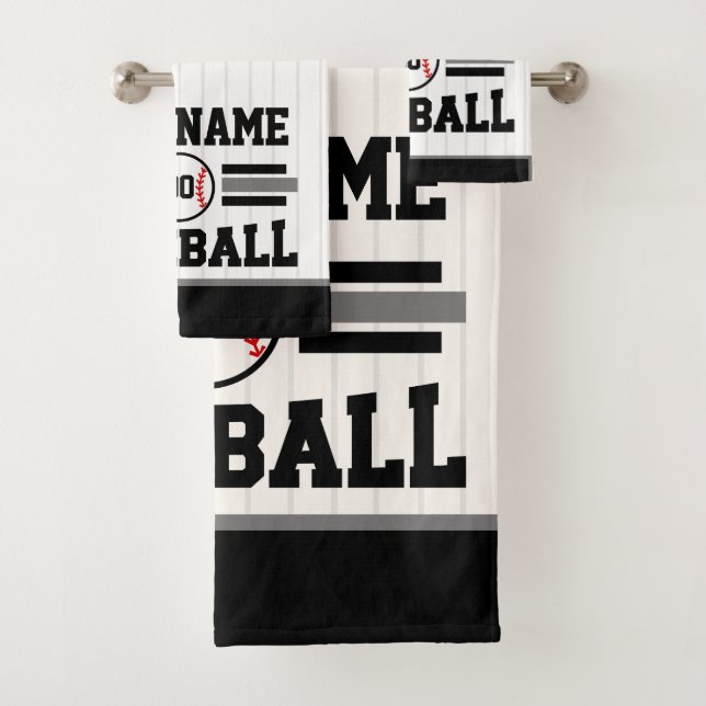 Personalisiertes Retro-Baseball-Player-Team Badhandtuch Set (Insitu)
