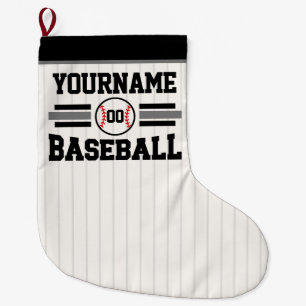 Personalisiertes Retro-Baseball-Player-Team Großer Weihnachtsstrumpf