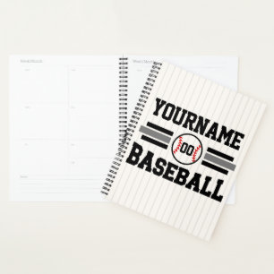 Personalisiertes Retro-Baseball-Player-Team Planer