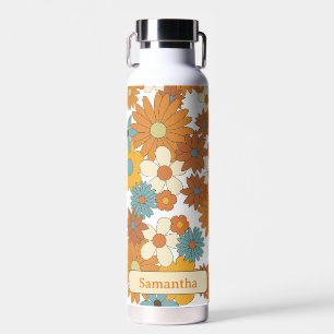 Personalisiertes Retro-Blume-Muster Trinkflasche