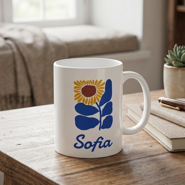 Personalisiertes Retro-Blumen-Daisy-Geschenk mit i Kaffeetasse (Von Creator hochgeladen)