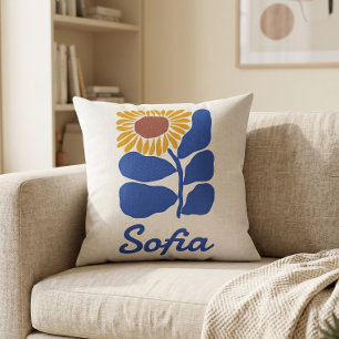 Personalisiertes Retro-Blumen-Daisy-Geschenk mit i Kissen