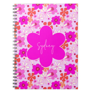 Personalisiertes Retro-Blumen-Design-Tagebuch-Noti Notizblock