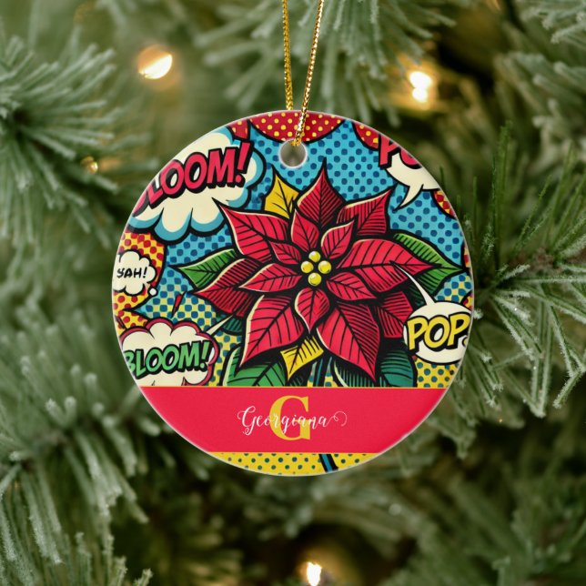 Personalisiertes Retro-Comic Pop Pinakothek Züst Keramik Ornament (Baum)