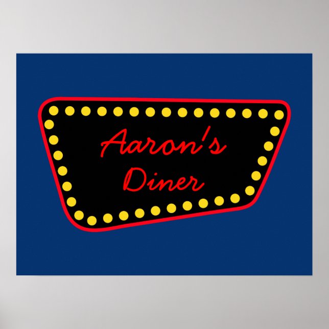 Personalisiertes Retro Diner Sign Wall Poster (Vorne)