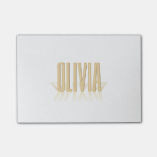 Personalisiertes Retro Film-Plakat-Olivia-Gold Post-it Klebezettel