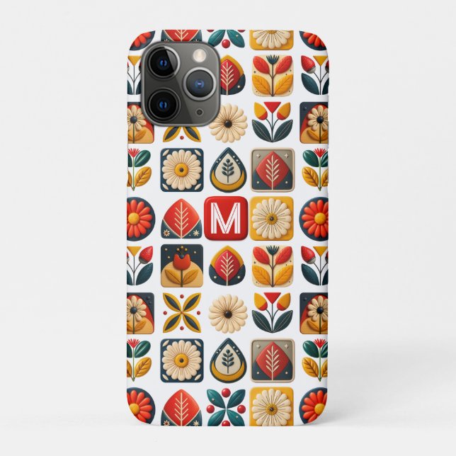 Personalisiertes Retro Follikelmonogramm Case-Mate iPhone Hülle (Rückseite)