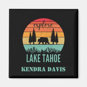 Personalisiertes Retro-Lake-Tahoe-Kalifornien-Souv Magnet