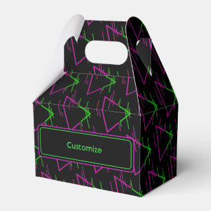 Personalisiertes Retro-Neon Geometric-Musterkabel Geschenkschachtel