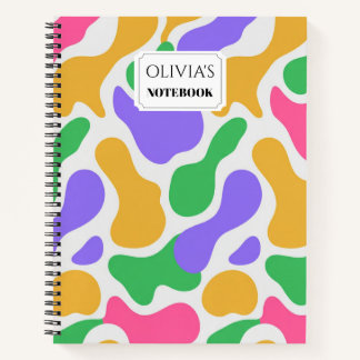 Personalisiertes Retro-Pastell-Blob-Spiralnotizbuc Notizbuch