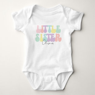 Personalisiertes Retro-Pastell-Schwester-Kostüm  Baby Strampler