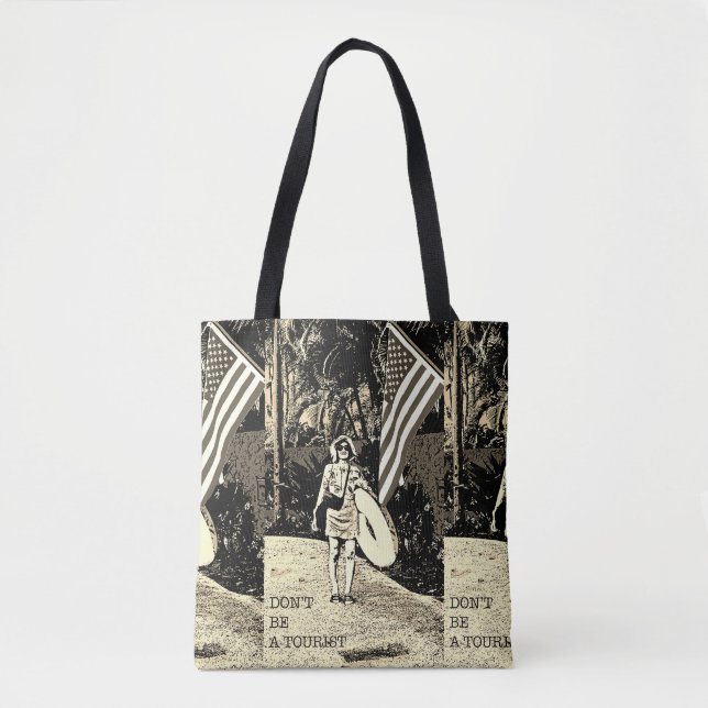 Personalisiertes Retro-Reiseplakat Tasche (Vorderseite)