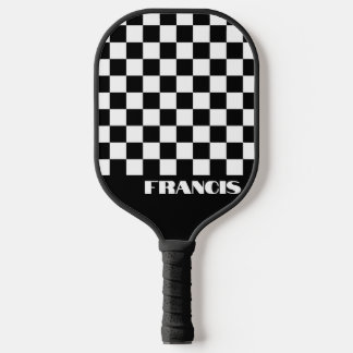Personalisiertes Retro-Schwarz-Weiß-Pickleball-Pad Pickleball Schläger