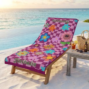 Personalisiertes Retro-Strandtuch Blumengeschenk Strandtuch