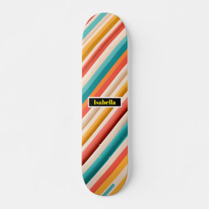 Personalisiertes Retro-Strip-Skateboard Bunt Skateboard