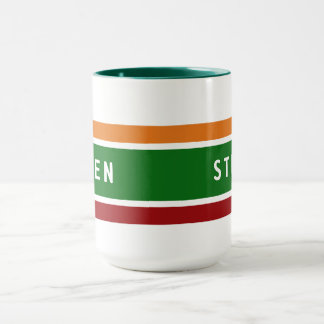 Personalisiertes Retro-Tankstellen-Namens-Coffee-G Tasse