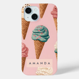 Personalisiertes Retro Vintag Ice Creme Kronmuster Case-Mate iPhone Hülle