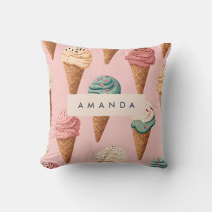Personalisiertes Retro Vintag Ice Creme Kronmuster Kissen