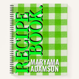 Personalisiertes Rezept Buch. | Green Gingham Kari Notizbuch