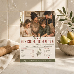 Personalisiertes Rezept für Dankbarkeits-Erntedank Feiertagskarte