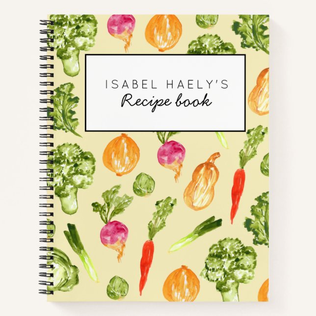 Personalisiertes Rezept für gelbes Gemüse Notizbuch (Vorderseite)