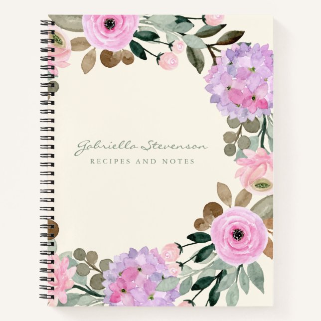 Personalisiertes Rezept für Rosa und Lilac Notizbuch (Vorderseite)