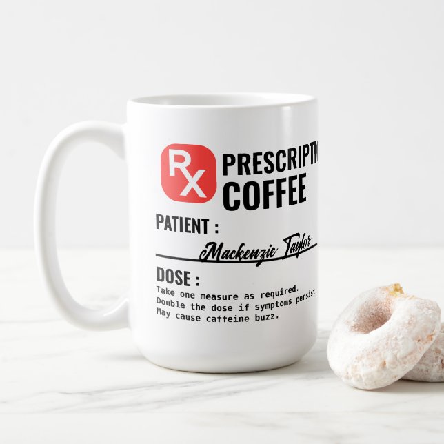 Personalisiertes Rezept Getränk Kaffeetasse (Mit Donut)