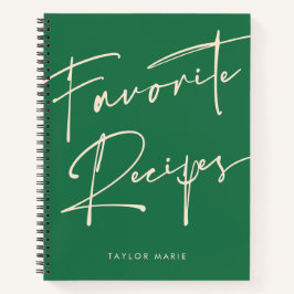 Personalisiertes Rezept Journal Green Notizbuch