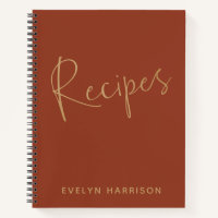 Personalisiertes Rezept Journal in Burnt Orange Go