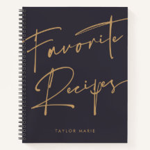 Personalisiertes Rezept Journal Indigo Blue