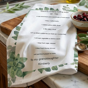 Personalisiertes Rezept-Küchentuch-Geschenk für En Geschirrtuch