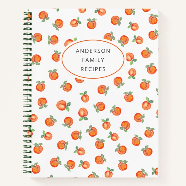 Personalisiertes Rezept-Notebook mit modernem Peac Notizbuch (Vorderseite)