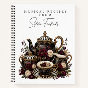 Personalisiertes Rezeptnotizbuch - Gothic-Teeset Notizbuch