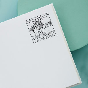 Personalisiertes Rhinoceros-Buchzeichen Gummistempel