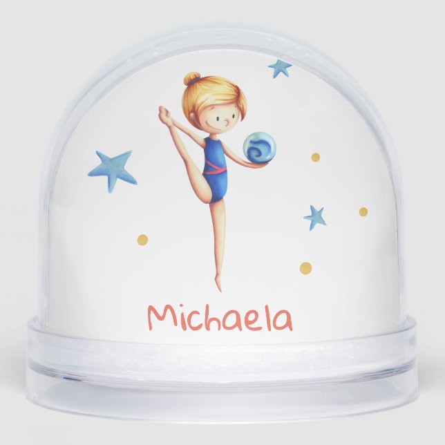 Personalisiertes Rhythmusgymnast Schneekugeln (Vorderseite)