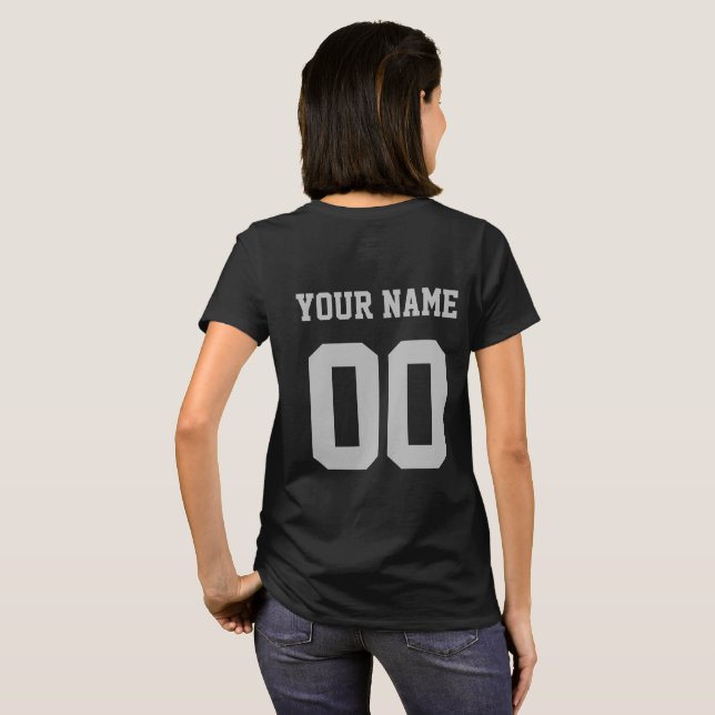 Personalisiertes Ringette Girl Ringette-Spielerges T-Shirt (Schwarz voll)