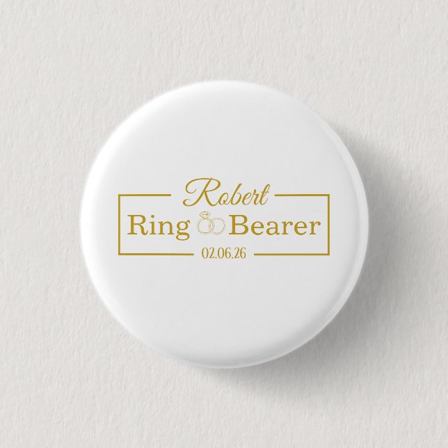 Personalisiertes Ringträger Baseball-Geschenk für  Button (Vorderseite)